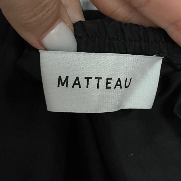 Matteau Gathered Lace Up Silk Cotton Maxi Dress Black Size 3 US 6 - Picture 7 of 11